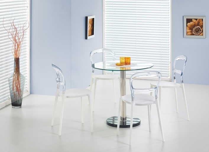 Jedálenský okrúhly stôl CYRYL sklenený 80 cm