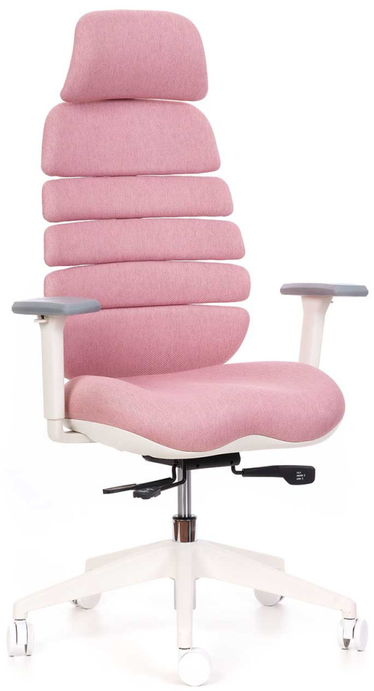 Kancelárska stolička SPINE s PDH biely plast ružová LS2-01 gallery main image