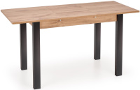 Jedáleský rozkladací stôl GINO dub wotan, nohy čierne 100-135x60 cm