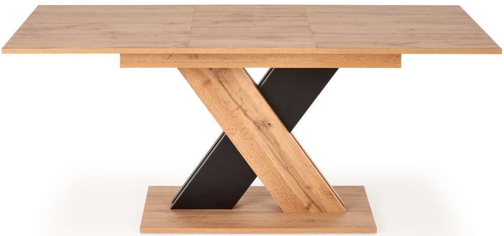 Jedálenský rozkladací stôl XARELTO dub wotan / černý 130-175x85 cm gallery main image