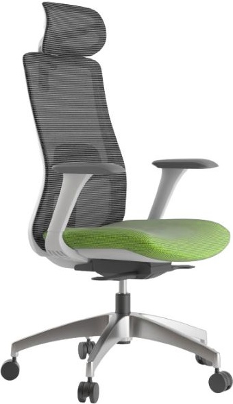 Kancelárska stolička WISDOM, sivý plast, zelená gallery main image