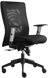 kancelárska stolička LEXA bez podhlavníka, farba čierna gallery main image