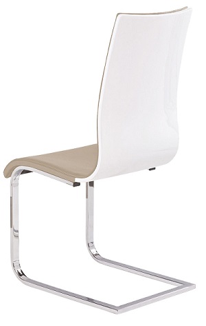Jedálenská stolička K104 biela/tmavo béžová látka