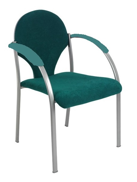 stolička NEON šedý plast, čalouněné područky