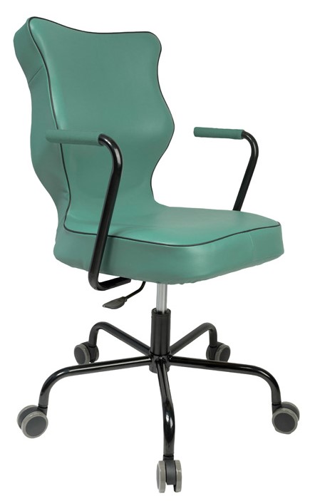 Entelo, stolička Pro Tubo, koženka zelená, pevné podrúčky