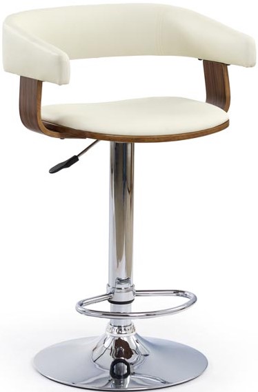 barová stolička H12 Halmar zaujímavý dizajn farba orech / krémová