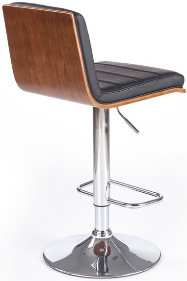 barová židle H31 halmar čierna eko kožaa priekližka a chromovaná ocel výškovo stavitelná