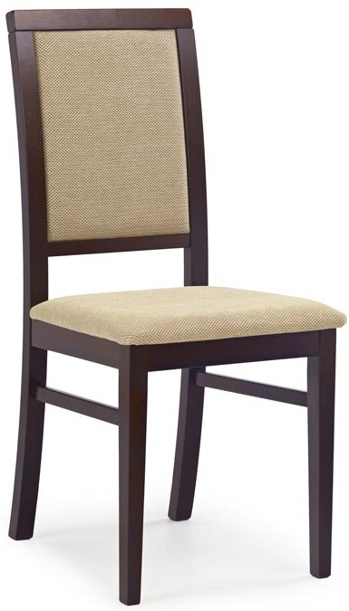 stolička SYLWEK1 tmavý ořech/ béžová látka