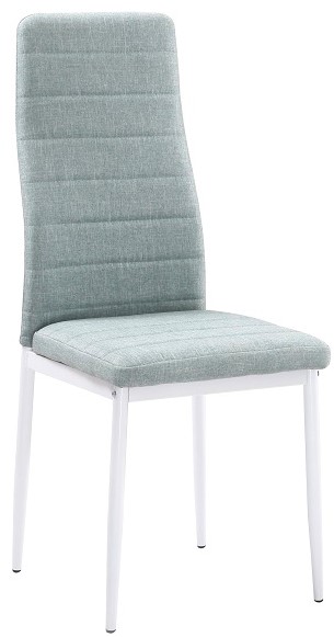 jedálenská stolička COLETA NOVA zelená látka, bielá podnož