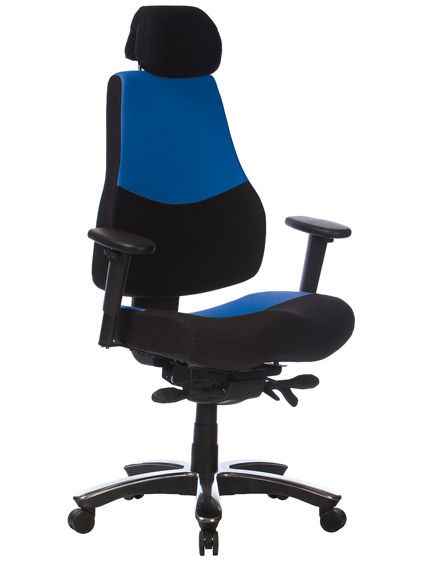 Kancelárska stolička RANGER modro-čierny pre 24hod. prevádzka