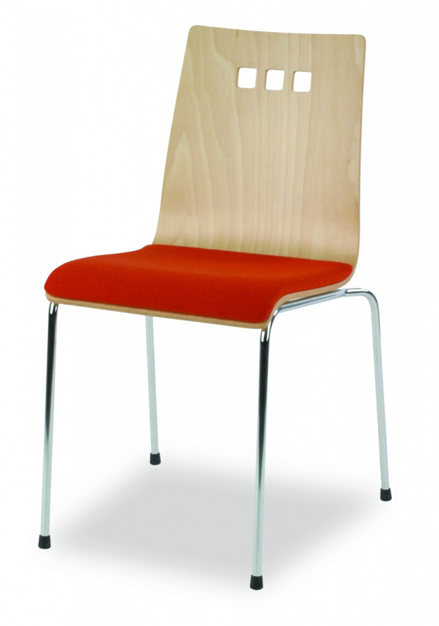 konferenčná stolička MIRKA chróm - čalúnený sedák