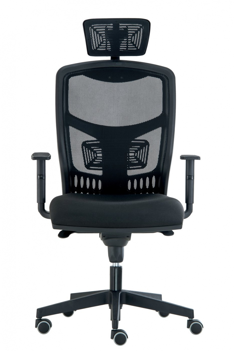 Kancelárska stolička YORK sieť s 3D PDH a podrúčkami, BLACK 27