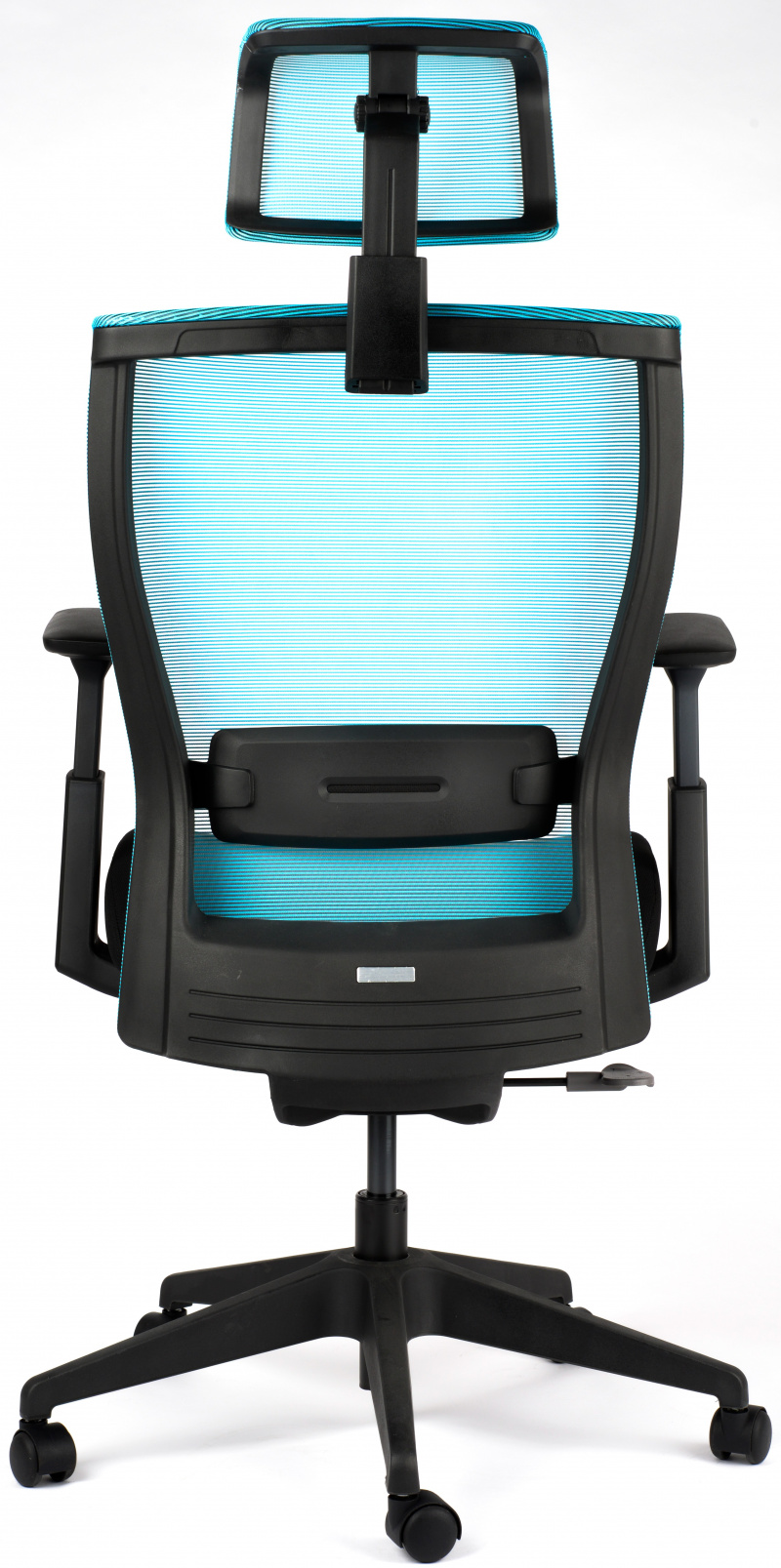 stolička MOTOSTUHL M5 čierny plast, látka čierna + svetle modrá