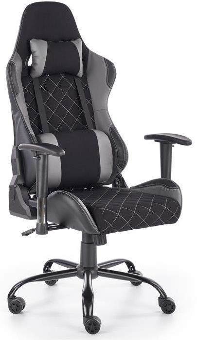 herní židle DRAKE čierná/sivá