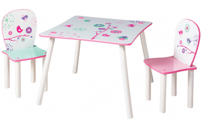 Detský stôl so stoličkami KVETY