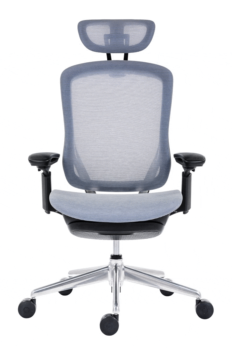 Kanceláreská  stolička BAT NET PDH + FOOTREST sivá