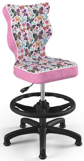 Detská stolička Petit Black 4 HC + F s oporným kruhom, motýliky
