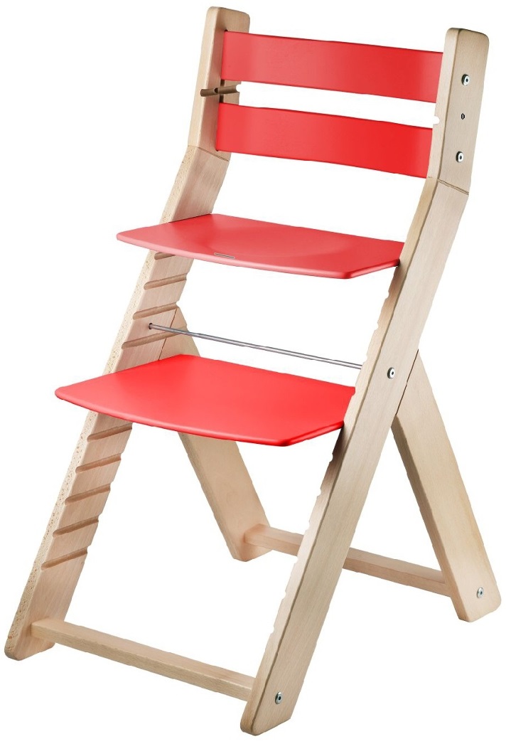 Rastúca stolička SANDY natur/ červená