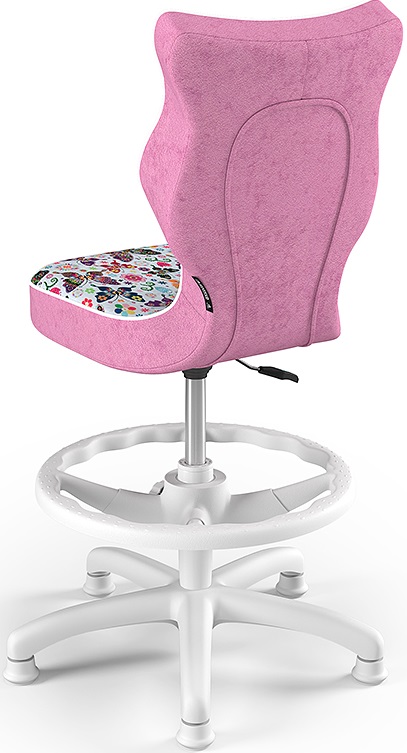 Detská stolička Petit White 4 HC + F s oporným kruhom motýliky