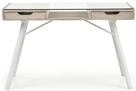 Písací stôl B33, dub sonoma/ biela