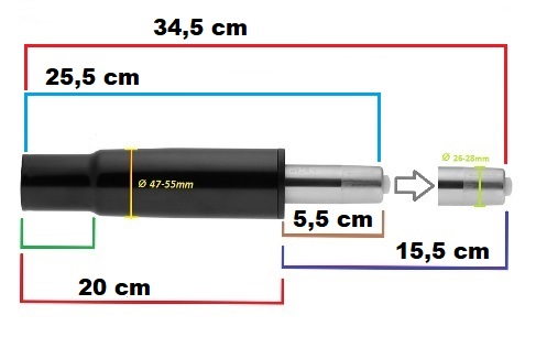 Piest na DXRacer F, D, R G1-01-N0-100(15)mm SP/0313/N