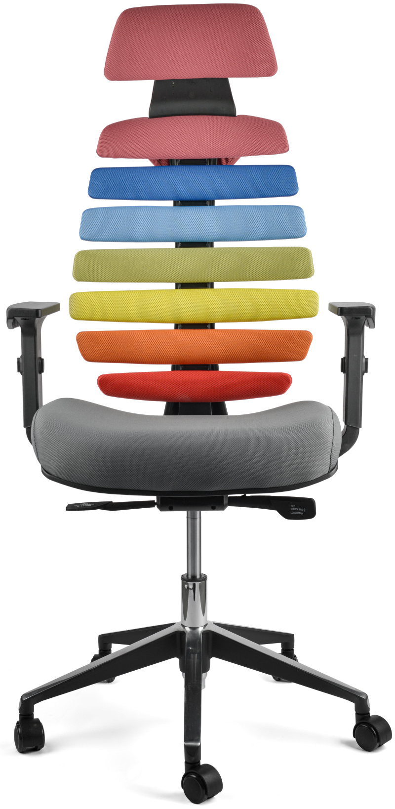 Kancelárska stolička FISH BONES PDH čakrové farby