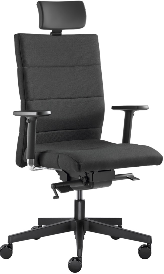 Kancelárska stolička LASER 695-SYS, s podhlavníkom, čierna, skladová