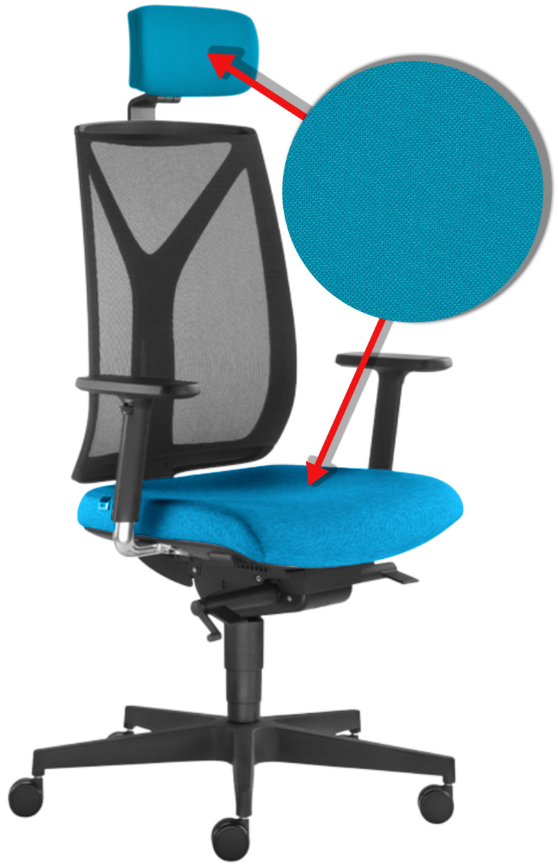 Kancelárska stolička LEAF 503-SYS s podhlavníkom, modro-čierna
