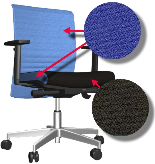 kancelárska stolička REFLEX NEW ŠÉF, T-SYNCHRO, čierná-modrá, vzorkový kus OSTRAVA