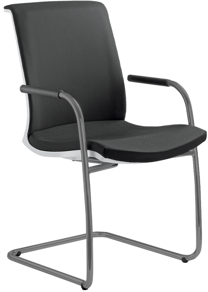 Konferenčná stolička LYRA NET 214-Z-N2, kostra šedá