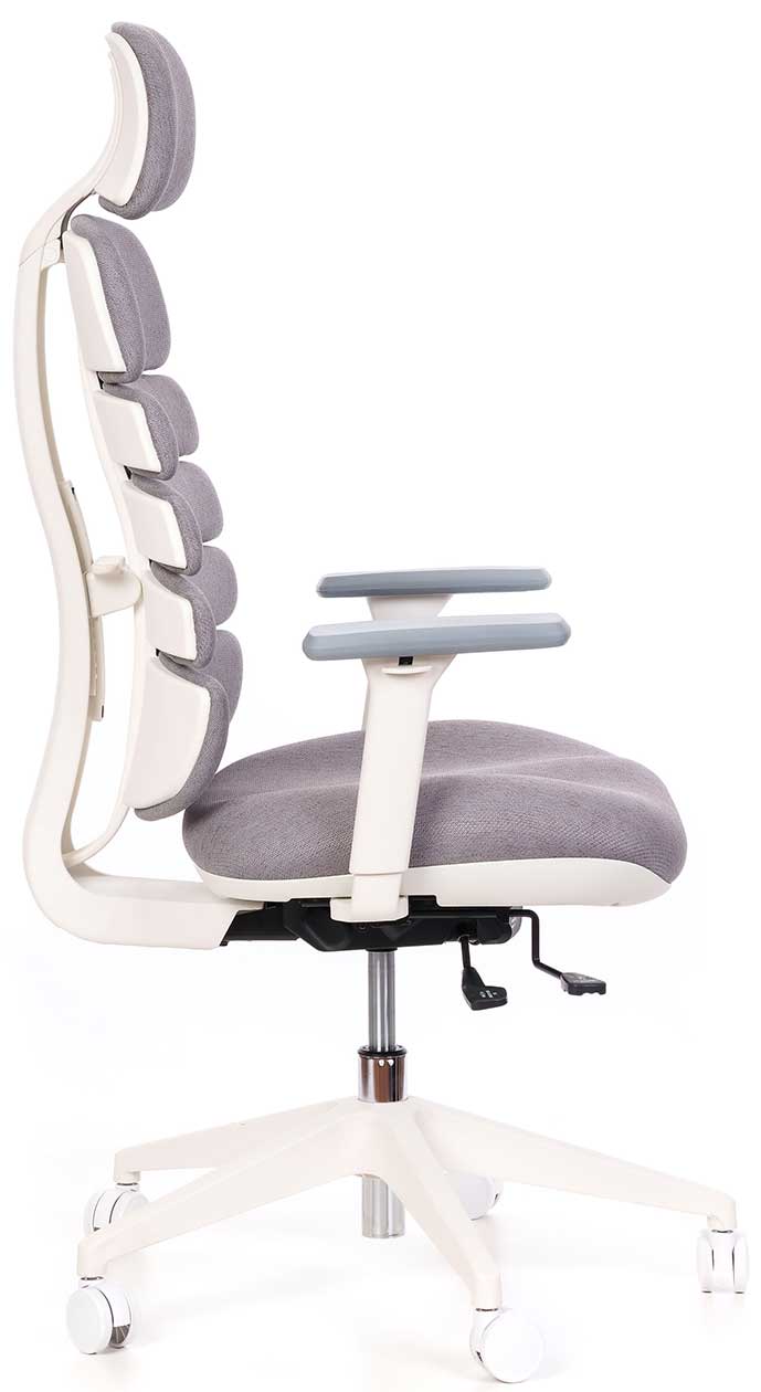 Kancelárska stolička SPINE s PDH biely plast sivá LS2-39
