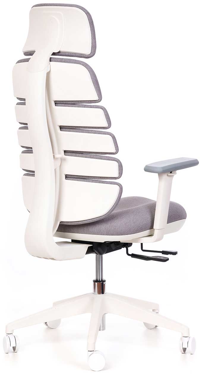 Kancelárska stolička SPINE s PDH biely plast sivá LS2-39