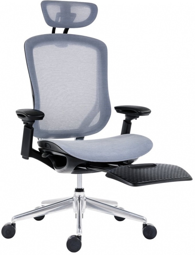 Kanceláreská  stolička BAT NET PDH + FOOTREST sivá