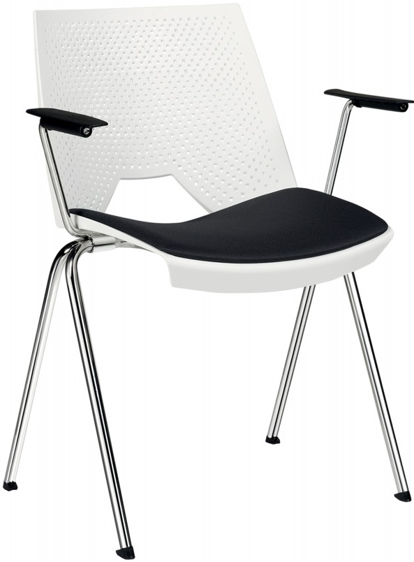 Plastová židle 2130 TC strike, područky, čalouněný sedák