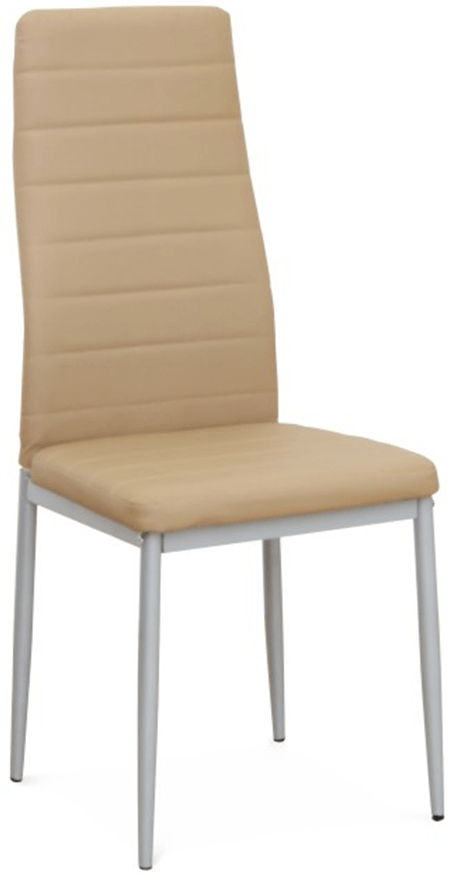 jedálenská stolička COLETA NOVA béžová ekokoža/striebrná podnož