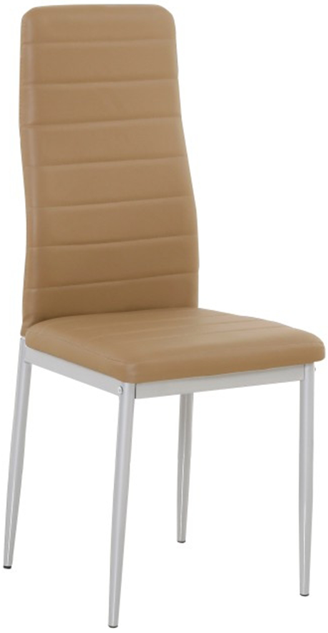 jedálenská stolička Colette NOVA karamelová ekokoža / sivá podnož