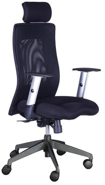 kancelárska stolička LEXA XL + 3D podhlavník, čierna