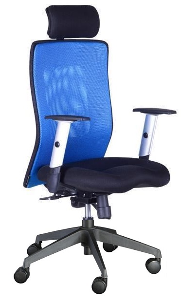 kancelárská stolička LEXA XL + 3D podhlavník,modrá
