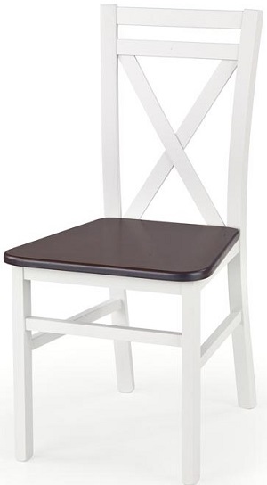 stolička DARIUSZ 2 biela / tm. orech halmar