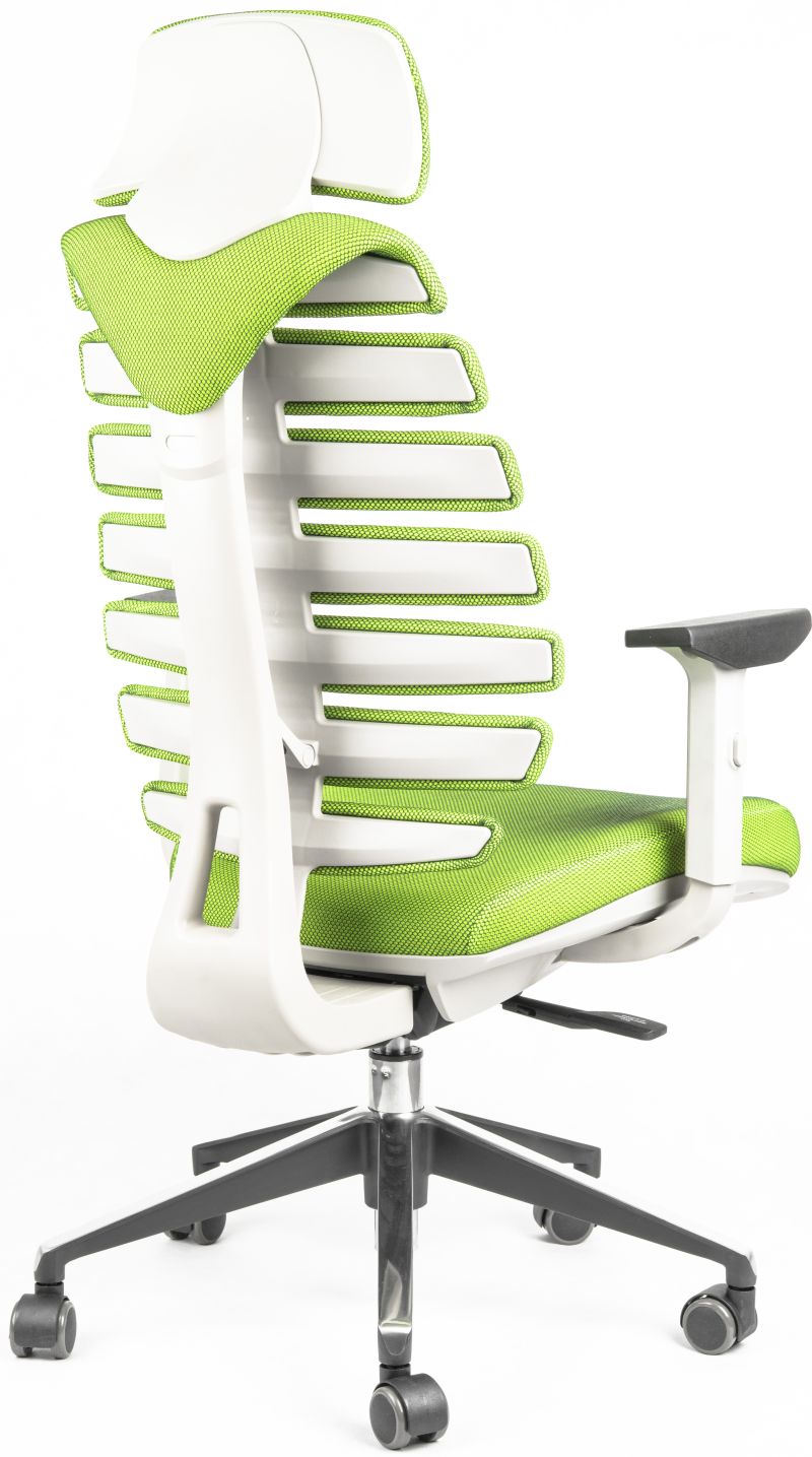 kancelárska stolička FISH BONES PDH šedý plast, zelená SH06