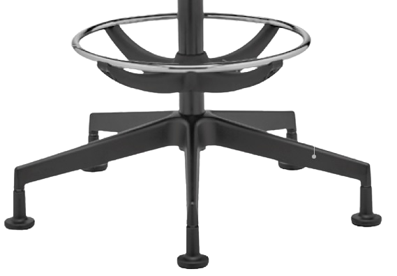 Nožné koleso - chróm, len s klzákmi (pre výšku sedadla 55 - 77 cm)