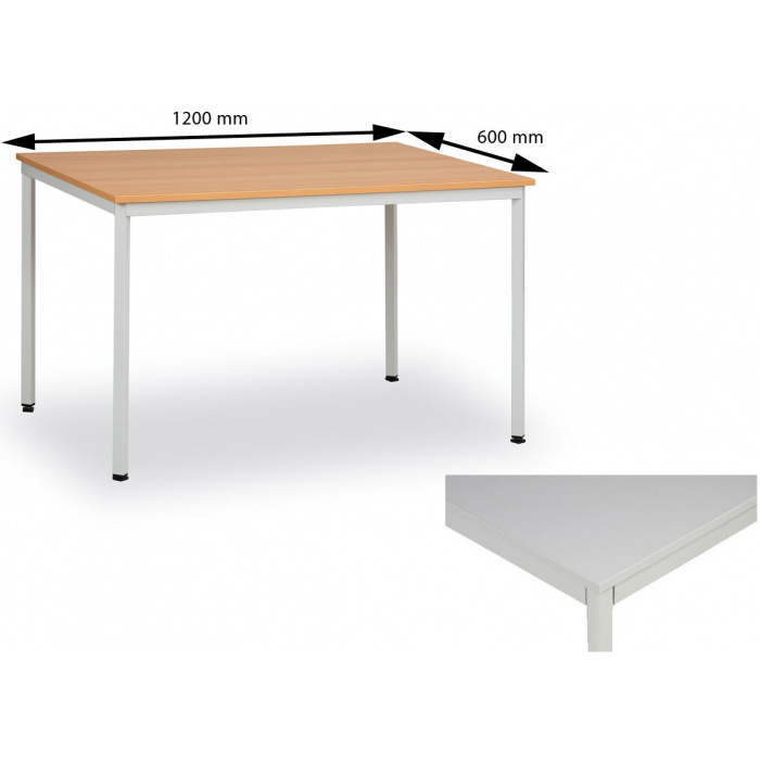 Jedálenský stôl 120 x 60 cm doska šedá