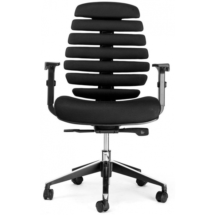 kancelárska stolička FISH BONES čierny plast, čierná látka TW11