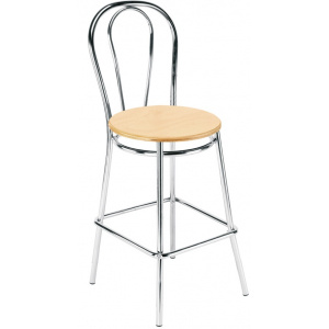Barová stolička TULIPÁN HOCKER - dřevěný sedák