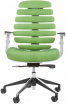 stolička FISH BONES šedý plast, zelená látka SH06