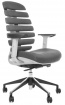 kancelárska stolička FISH BONES šedý plast, šedá látka TW12