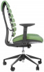 kancelárska stolička FISH BONES čierny plast, zelená látka SH06