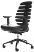 kancelárska stolička FISH BONES čierny plast, čierna koženka PU580165