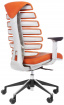 kancelárska stolička FISH BONES šedý plast, oranžová látka SH05