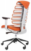 kancelárska stolička FISH BONES šedý plast, oranžová látka SH05